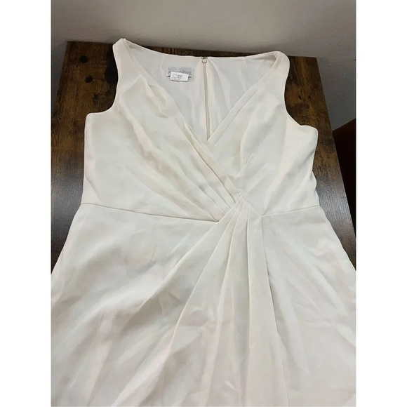 Jenny Packham V-Neck Crepe Column Gown Dress with Slit Size 18R1 - Picture 7 of 12